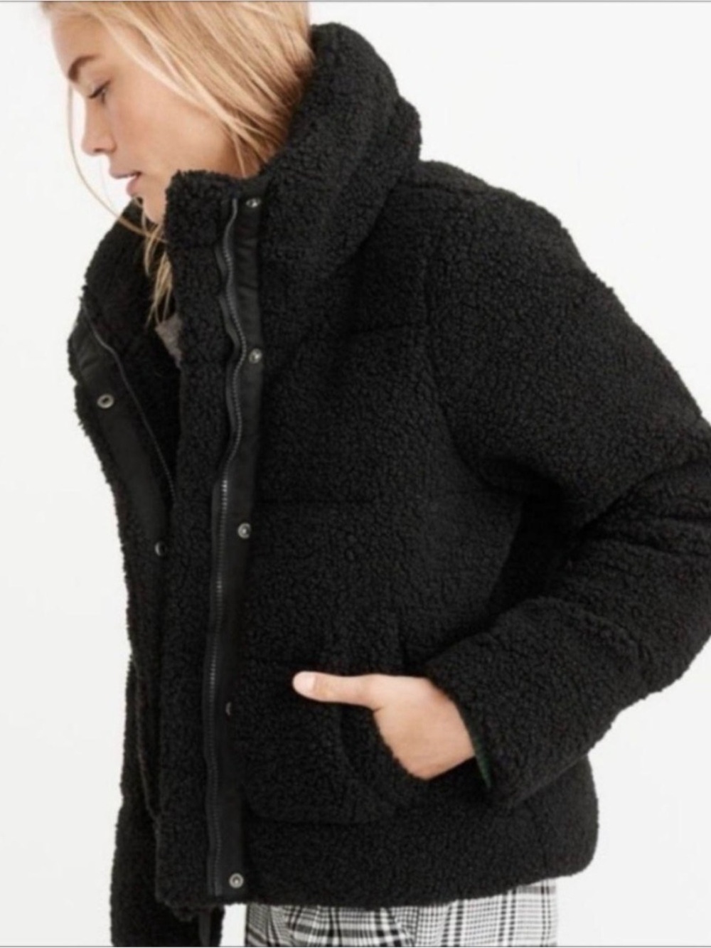 Abercrombie & Fitch Black Teddy Sherpa Jacket